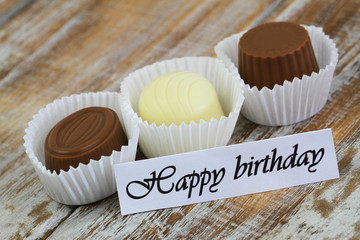 Happy birthday card with assorted chocolates