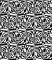 Abstract Triangle Bases Black and White Seamless Pattern, Vector