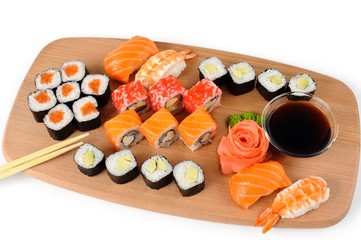 Sushi on a light background