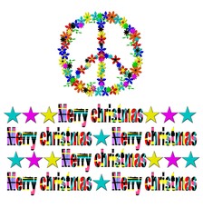 peace sign and merry christmas