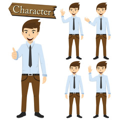 Businessman character set vector illustration