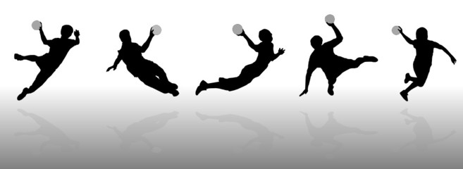 set of handball silhouette