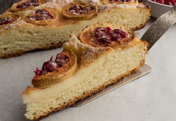 pie with apples, cranberries and cinnamon