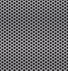 aluminum Technology background with black circle perforated carb