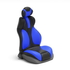 3d illustration. Sports car seat on mebom background
