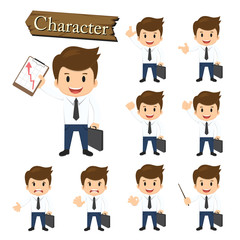 Businessman character set vector illustration