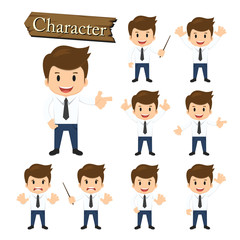 Businessman character set vector illustration