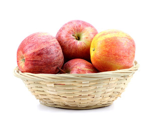 bowl with apples isolated on white