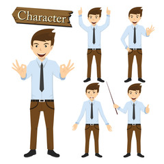 Businessman character set vector illustration