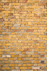 Old Yellow Brick and Mortar Wall