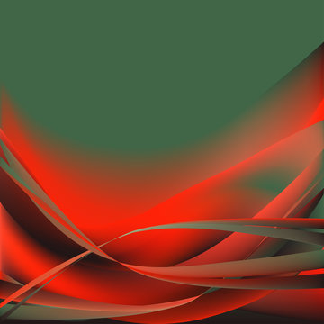 Colorful Waves Isolated Abstract Background Green And Red