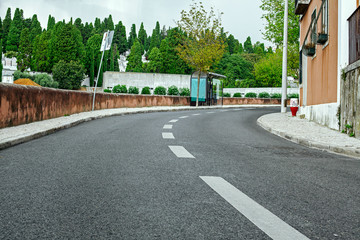 Empty street road in city