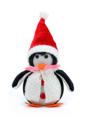 Snowman isolated on white background.