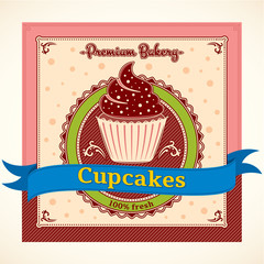 Cupcakes Vector Label