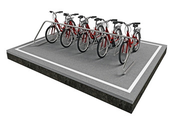Bicycle Parking isolated on white