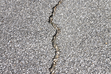 Asphalt road damaged