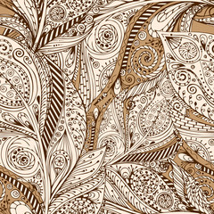 Seamless flower retro background in vector.