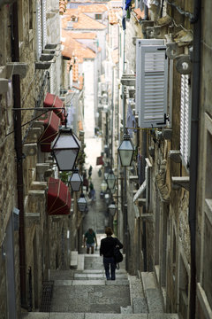 Dubrovnik Croatia Typical Narrow Alley