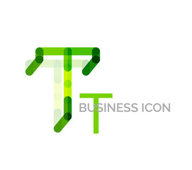 Minimal T font or letter logo design