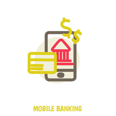 vector colored illustration concept for mobile banking and