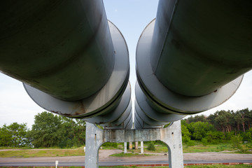 Elevated section of the pipelines