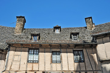 Il villaggio di Conques, Aveyron - Francia, case tipiche