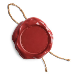 Red blank wax seal or stamp