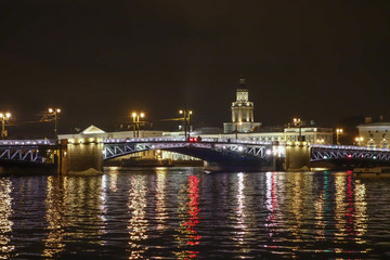 The Palace Bridge in St Petersburg Russia