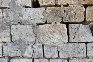 Close up of old stone masonry