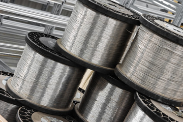 close up steel wire coil