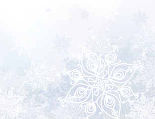 Vector winter snowflakes background.