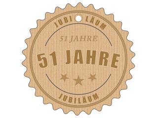 je51 JubiläumsEtikett 51 - vintagedesign - 51 Jahre - g1951