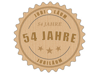 je54 JubiläumsEtikett 54 - vintagedesign - 54 Jahre - g1954