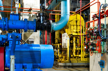 Modern boiler room equipment for heating system.