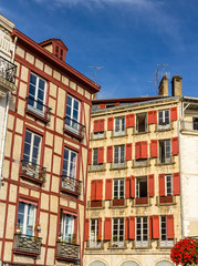 Fototapeta na wymiar Traditional houses in Bayonne old town - France, Aquitaine