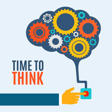 Time to think, creative brain idea concept, background