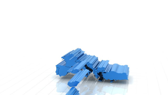 3d animation of Europe map