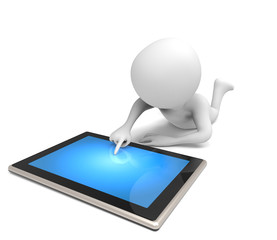 3d man with tablet