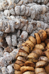 Background of sun-dried and dried figs