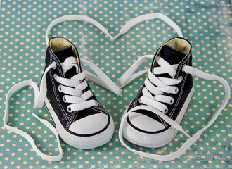 sneakers with shoelace heart