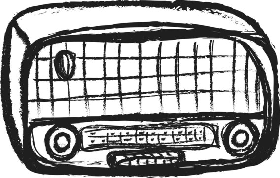 recommend clip art: doodle old wooden radio