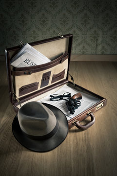 Detective's vintage briefcase