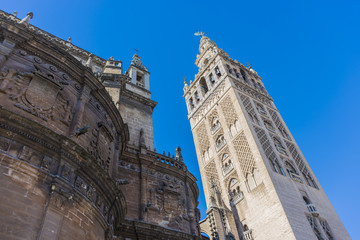 The Giralda in Seville, Andalusia, Spain.