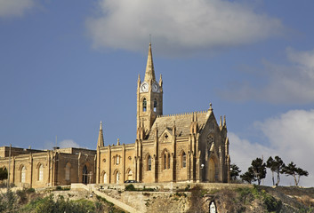 Fototapeta na wymiar Lourdes chapel in Ghajnsielem . Malta