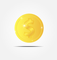 Obraz premium gold coin icon vector illustration