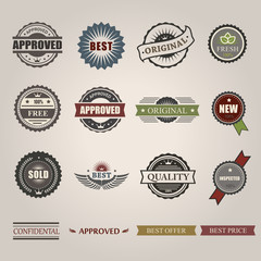 vector commercial stamps set in vintage style for business ,