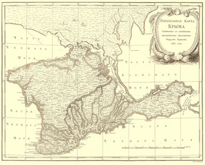 Black Sea and Crimea vintage map