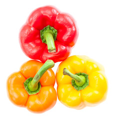 Three colorful peppers
