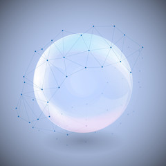 Sphere on blue background vector illustration