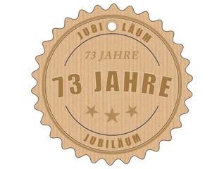 je73 JubiläumsEtikett 73 - vintagedesign - 73 Jahre - g1973
